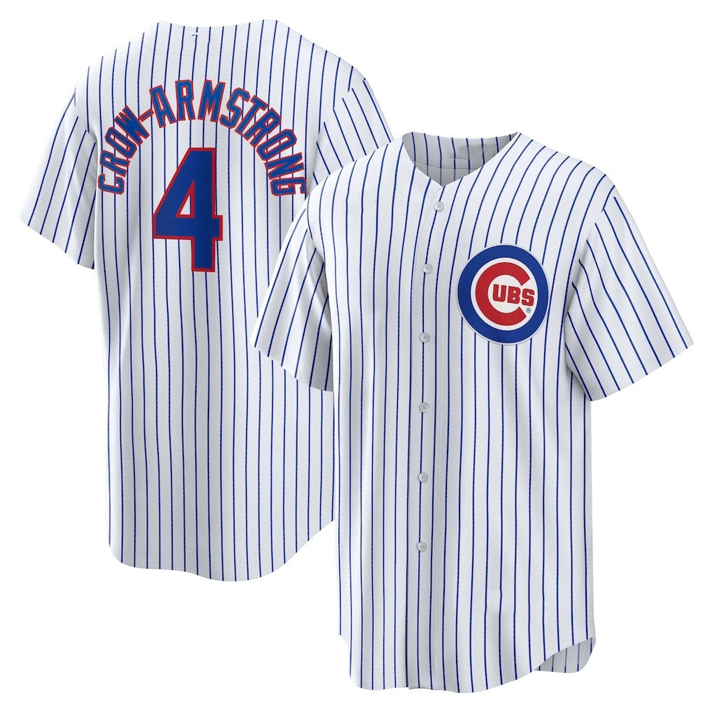 Chicago Cubs #4 Pete Crow-Armstrong White Fotopoulosg Home Replica Jersey