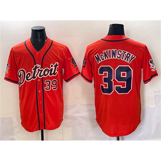 Detroit Tigers #39 Zach McKinstry Orange Fotopoulosg With Patch Vapor Premier Limited Stitched Jersey