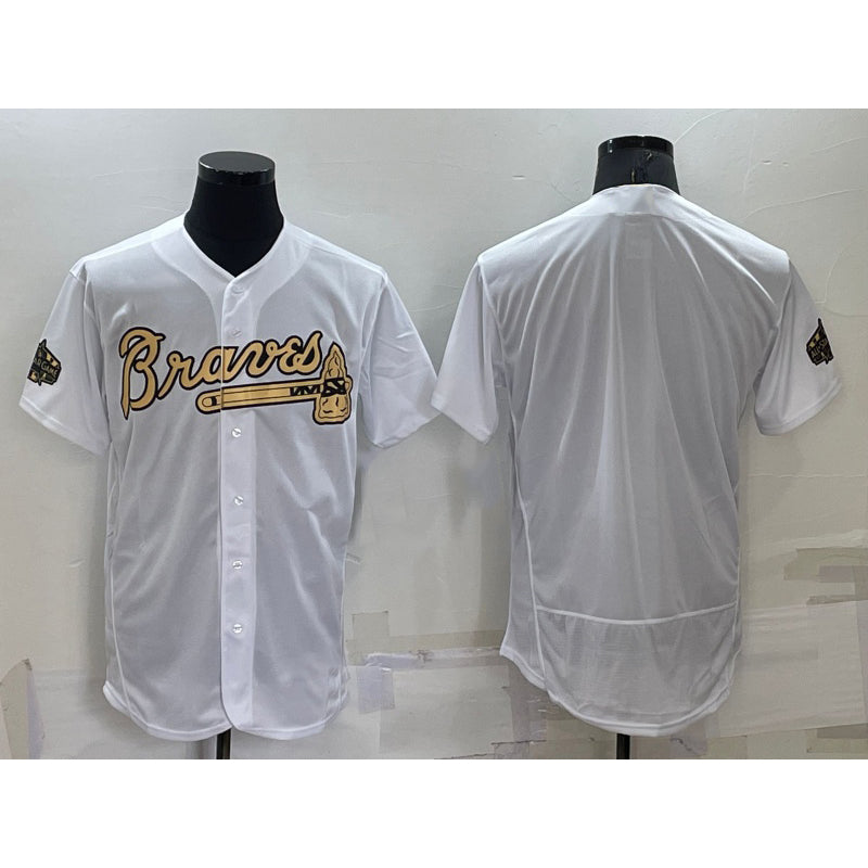 Atlanta Braves Blank White Fotopoulosg 2022 All Star Stitched Flex Base Jersey