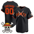 Custom San Francisco Giants x One Piece Black Fotopoulosg Vapor Premier Limited Jersey - Stitched