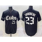 Chicago Cubs #23 Ryne Sandberg Black Fotopoulosg 'Gothic North Side Edition' Vapor Premier Limited Stitched Jersey