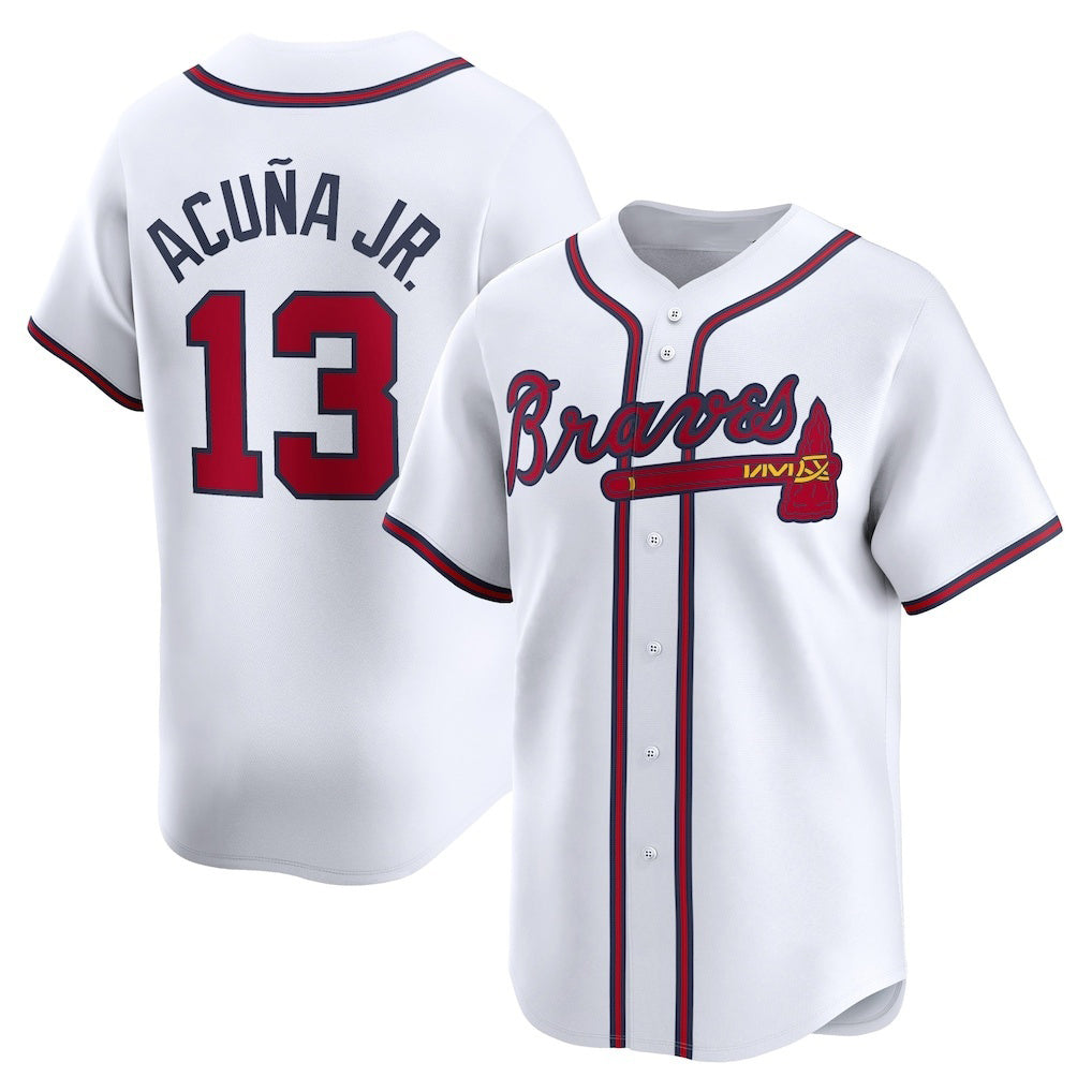 Atlanta Braves #13 Ronald Acuna Jr White Fotopoulosg Home Limited Player Jersey