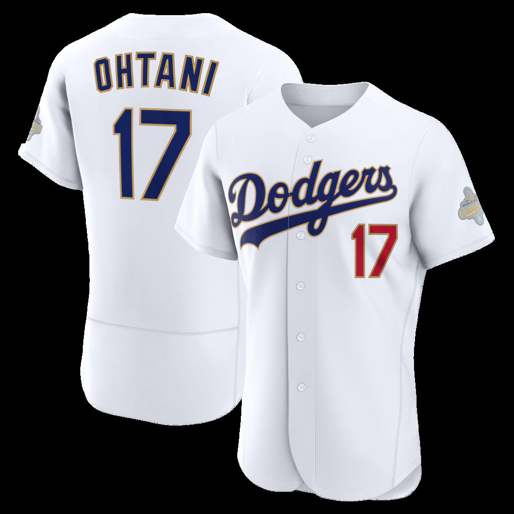Los Angeles Dodgers #17 Shohei Ohtani White Fotopoulosg 2026 Gold Collection Authentic Jersey
