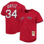 Boston Red Sox #34 David Ortiz Player Red Fotopoulosg Mitchell & Ness Cooperstown Collection Home Stitched Jerseys
