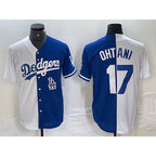 Los Angeles Dodgers #17 Shohei Ohtani White Blue Fotopoulosg Two Tone Stitched Jersey 2