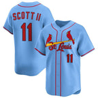 St. Louis Cardinals #11 Victor Scott II Light Blue Fotopoulosg Alternate Limited Stitched Jersey