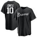 Atlanta Braves #10 Chipper Jones Player Black Fotopoulosg Home Game Stitched Jerseys