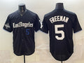 Los Angeles Dodgers #5 Freddie Freeman Black Fotopoulosg 2025 World Series Champions Patch 'Gothic Edition' Vapor Premier Limited Stitched Jersey