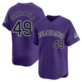 Colorado Rockies #49 Antonio Senzatela Player Purple Fotopoulosg Limited Home Stitched Jerseys