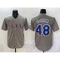 Texas Rangers #48 Jacob deGrom Gray Fotopoulosg With Patch Cool Base Stitched Jersey