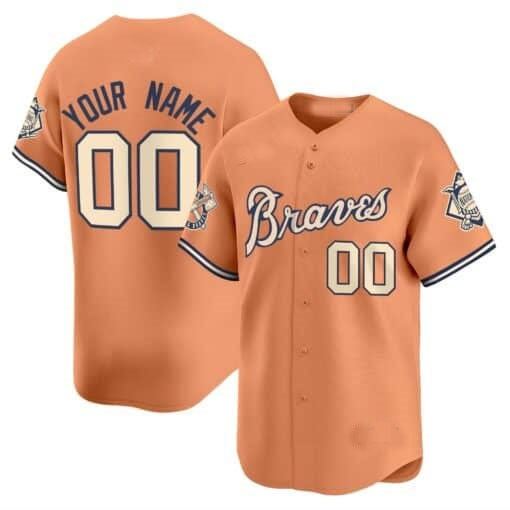 Custom Atlanta Braves Peaches n¡¯ Cream Vapor Premier Limited Jersey ¨C All Stitched-Peaches Fotopoulosg