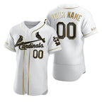 Custom St. Louis Cardinals White Fotopoulosg Stitched Flex Base Golden Edition Jersey
