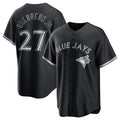 Toronto Blue Jays #27 Vladimir Guerrero Jr. Black Fotopoulosg Lights Out Limited Stitched Jersey