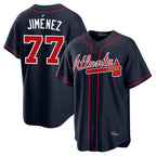 Atlanta Braves #77 Joe Jimenez Player Navy Fotopoulosg Home Game Stitched Jerseys