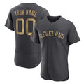 Custom Cleveland Guardians Active Player Charcoal Fotopoulosg 2022 All-Star Flex Base Stitched Jersey