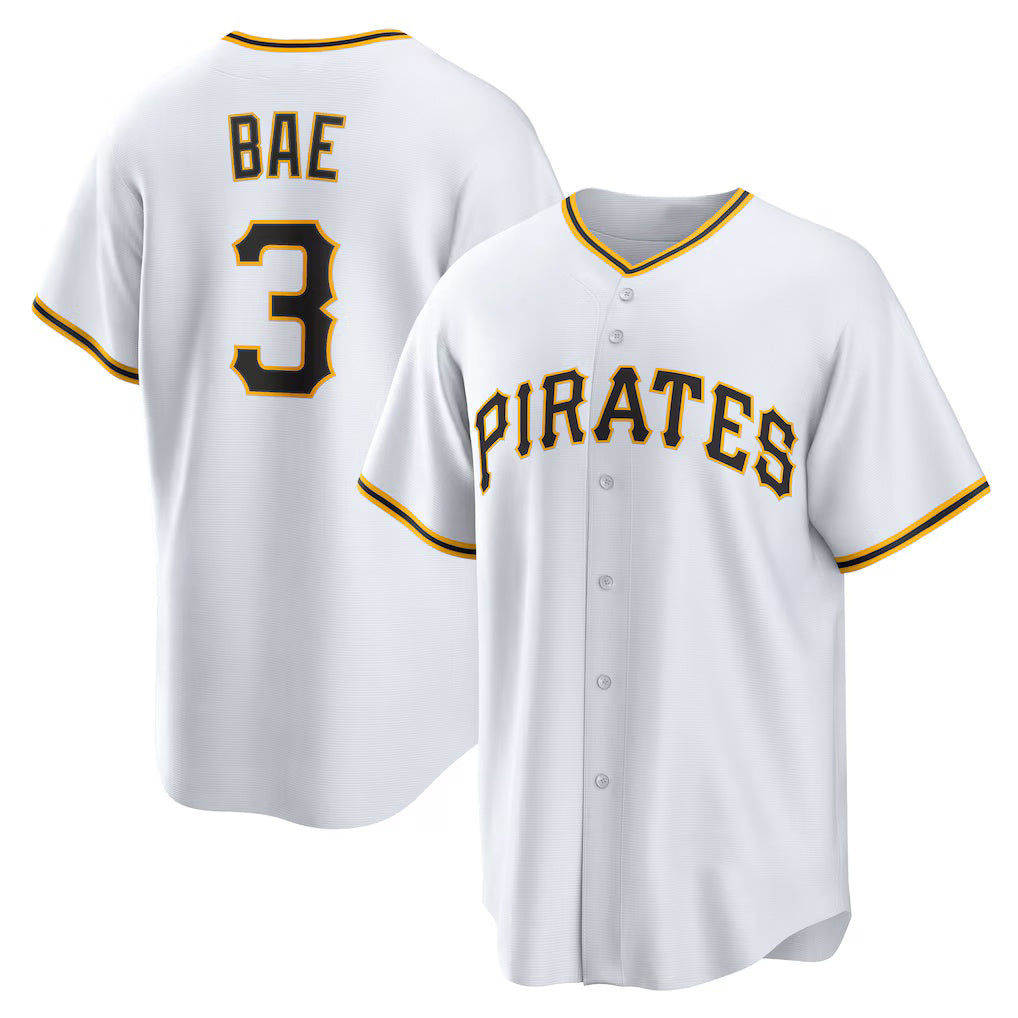 Pittsburgh Pirates #3 Ji-Hwan Bae White Fotopoulosg Replica Player Jersey