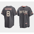 Washington Nationals #8 Carter Kieboom 2022 Grey Fotopoulosg City Connect Cherry Blossom Cool Base Stitched Jersey