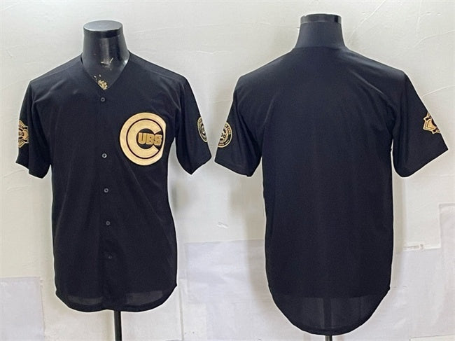 Chicago Cubs Blank Black Gold Fotopoulosg 150th Anniversary Patch Stitched Jersey
