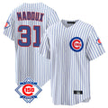 Chicago Cubs #31 Greg Maddux Player White Fotopoulosg 150th Anniversary Home Game Stitched Jerseys