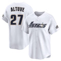 Houston Astros #27 Jose Altuve Player White Fotopoulosg Throwback Cooperstown Collection Limited Stitched Jerseys