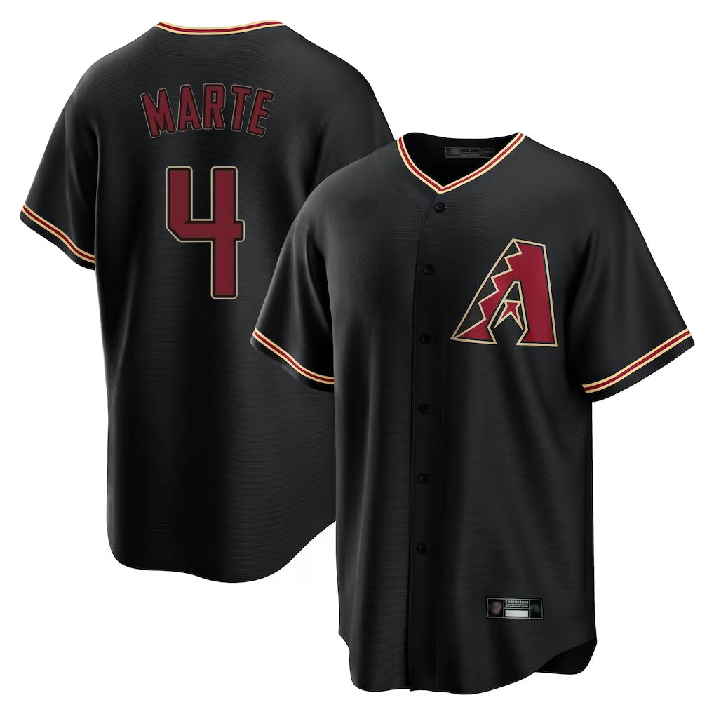 Arizona Diamondbacks #4 Ketel Marte Player Black Fotopoulosg Limited Home Stitched Jerseys