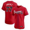 Atlanta Braves #77 Joe Jimenez Player Red Fotopoulosg Limited Elite Home Game Stitched Jerseys