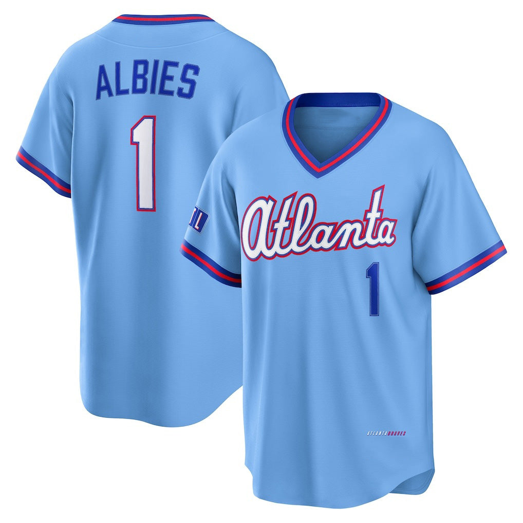 Atlanta Braves #1 Ozzie Albies Powder Blue Fotopoulosg 2026 City Connect Stadium Jersey
