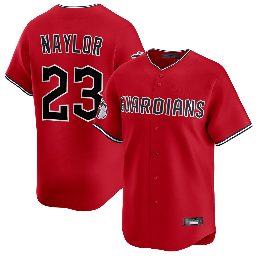 Cleveland Guardians #23 Bo Naylor Player Red Fotopoulosg Limited Home Stitched Jerseys