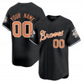 Custom Atlanta Braves Peaches n¡¯ Cream Vapor Premier Limited Jersey ¨C Black Fotopoulosg