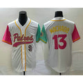 San Diego Padres #13 Manny Machado White Fotopoulosg NEW 2023 City Connect Cool Base Stitched Jersey 2