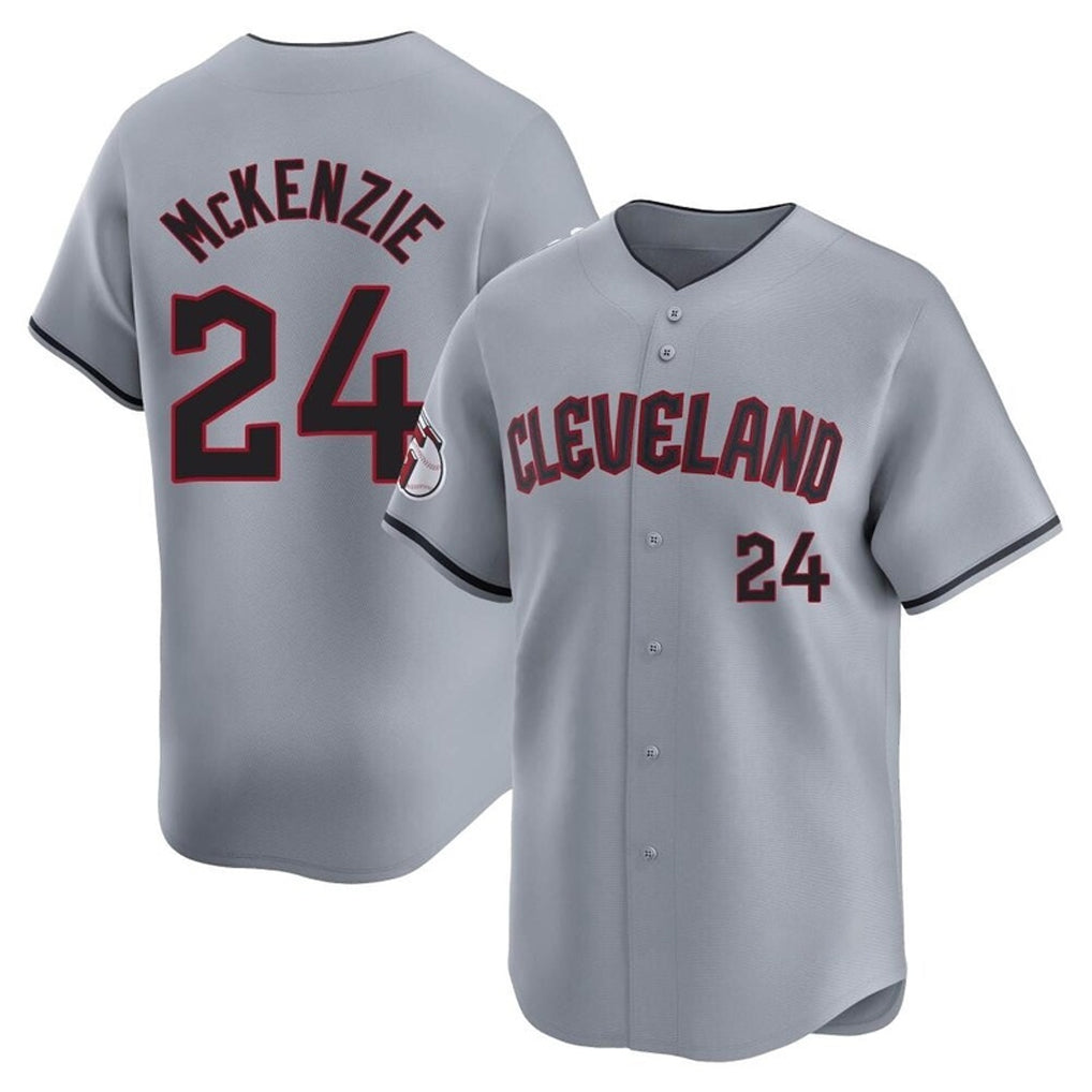 Cleveland Guardians #24 Triston McKenzie Player Gray Fotopoulosg Road Limited Home Stitched Jerseys