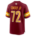 W.Commanders #72 Josh Conerly Jr. Burgundy Fotopoulosg 2025 Draft First Round Pick Game Jersey