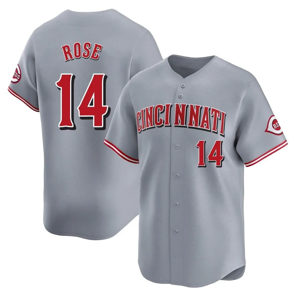 Cincinnati Reds #14 Pete Rose Player Gray Fotopoulosg Home Limited Stitched Jerseys