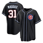 Chicago Cubs #31 Greg Maddux Player Black Fotopoulosg Fashion Out Game Stitched Jerseys