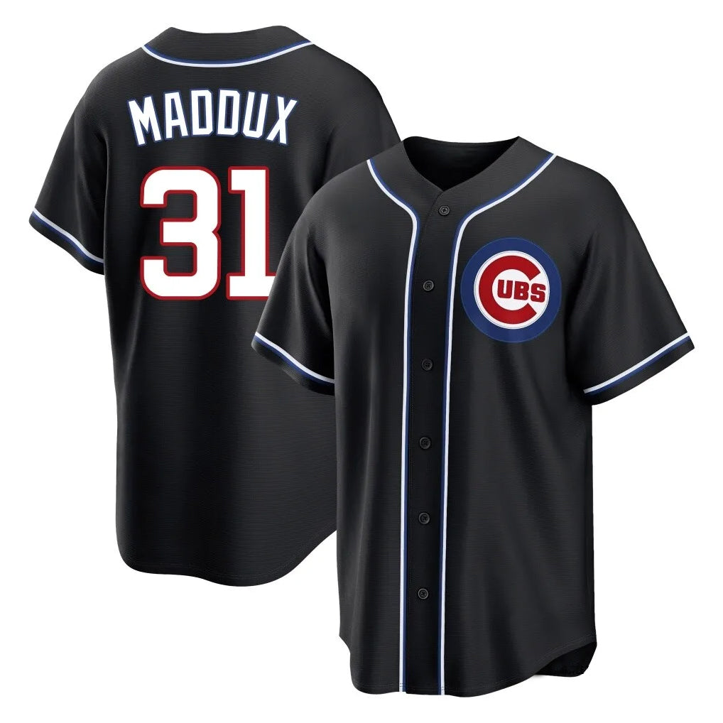 Chicago Cubs #31 Greg Maddux Player Black Fotopoulosg Fashion Out Game Stitched Jerseys