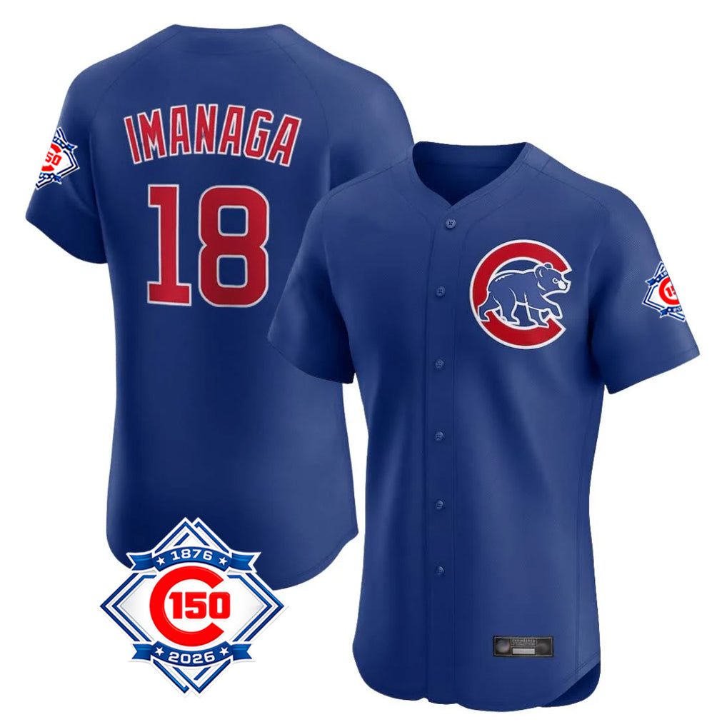 Chicago Cubs #18 Shota Imanaga Player Royal Fotopoulosg 150th Anniversary Limited Elite Home Stitched Jerseys