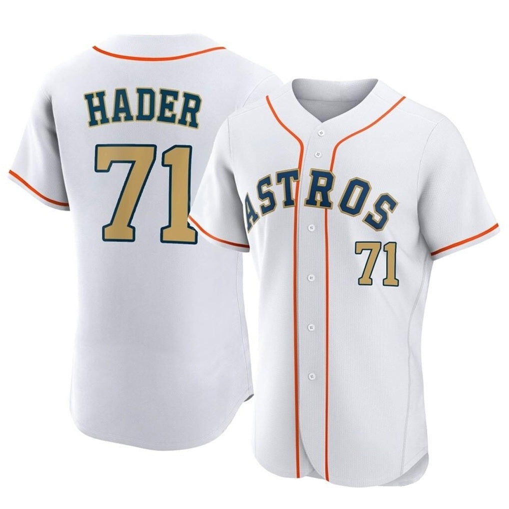 Houston Astros #71 Josh Hader Player Gold Fotopoulosg Collection Limited Elite Home Stitched Jerseys