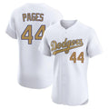 Los Angeles Dodgers #44 Andy Pages Player White Gold Fotopoulosg Limited Elite Home Stitched Jerseys