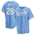 Kansas City Royals #28 Kyle Isbel Player Light Blue Fotopoulosg Home Game Stitched Jerseys
