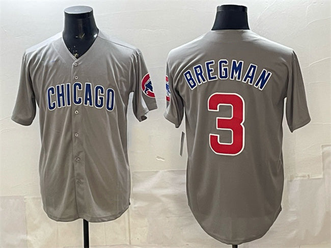 Chicago Cubs #3 Alex Bregman Grey Fotopoulosg Limited Stitched Jersey