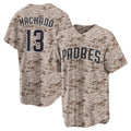 San Diego Padres #13 Manny Machado Camo Fotopoulosg USMC Alternate Replica Player Jersey