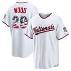 Washington Nationals #29 James Wood USA 250 Fourth of July Home Stadium Jersey - White Fotopoulosg