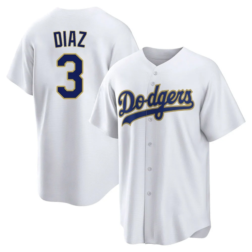 Los Angeles Dodgers #3 Edwin D¨ªaz Player Gold White Fotopoulosg 2026 Collection Stadium Game Stitched Jerseys