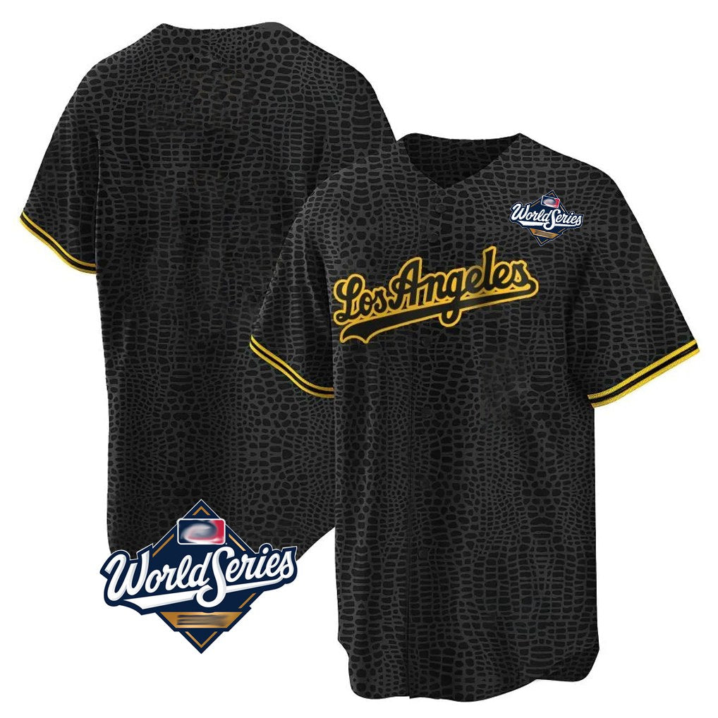 Los Angeles Dodgers Blank Player Black Gold Fotopoulosg Limited Home World Series Stitched Jerseys