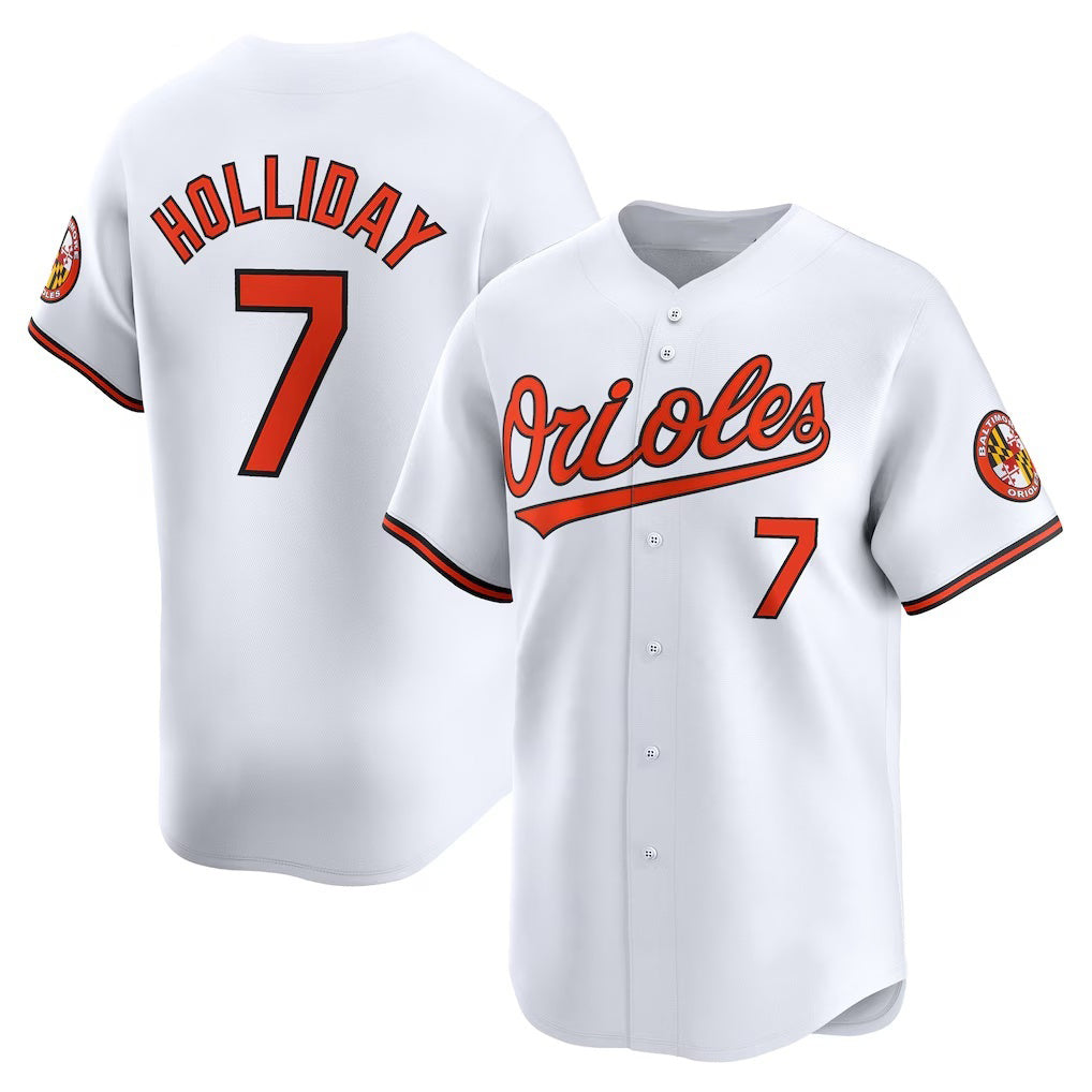 Baltimore Orioles #7 Jackson Holliday White Fotopoulosg Home Limited Player Jersey