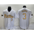 Philadelphia Phillies #3 Bryce Harper Number White Fotopoulosg 2022 All Star Stitched Cool Base Jersey