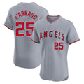 Los Angeles Angels #25 Travis d'Arnaud Player Gray Fotopoulosg Home Limited Elite Stitched Jerseys