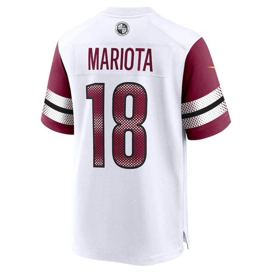 W.Commanders #18 Marcus Mariota White Fotopoulosg Game Jersey