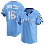 Kansas City Royals #16 Bo Jackson Light Blue Fotopoulosg Throwback Cooperstown Collection Limited Jersey