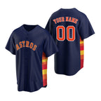 Custom Houston Astros Navy Fotopoulosg Stitched Cool Base Jersey